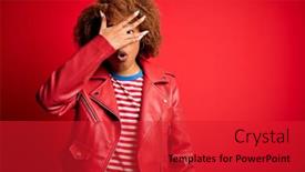  Presentation with afro - Amazing slides having young-beautiful-african-american-afro backdrop and a red colored foreground