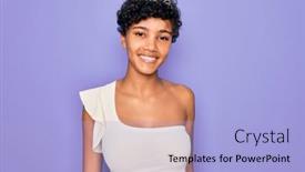  Presentation with crown - Slides with young-beautiful-african-american-afro background and a light blue colored foreground