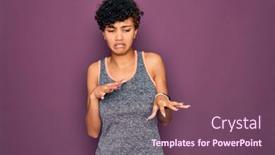  Presentation with afro - Presentation theme with young-beautiful-african-american-afro background and a violet colored foreground