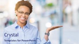  Presentation with african american business - Slide deck with young beautiful african american business background and a  colored foreground