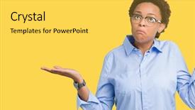  Presentation with african american in computer business - Amazing presentation theme having young beautiful african american business backdrop and a yellow colored foreground