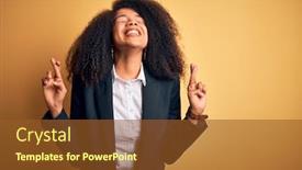  Presentation with african american business - Presentation theme featuring young-beautiful-african-american-business background and a tawny brown colored foreground