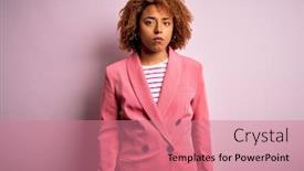  Presentation with pink simple - Cool new slide set with young-beautiful-african-american-businesswoman backdrop and a coral colored foreground