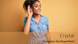  Presentation with denim - PPT theme having young-beautiful-african-american-girl background and a yellow colored foreground