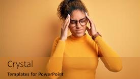  Presentation with migraine - PPT layouts enhanced with young-beautiful-african-american-girl background and a gold colored foreground