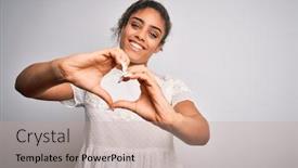  Presentation with american heart - Cool new slides with young-beautiful-african-american-girl backdrop and a coral colored foreground