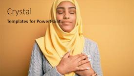  Presentation with african american girl power business - Amazing slide deck having young-beautiful-african-american-girl backdrop and a yellow colored foreground