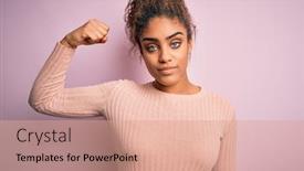  Presentation with standing strong - PPT layouts enhanced with young-beautiful-african-american-girl background and a coral colored foreground