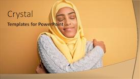  Presentation with african american girl power business - Beautiful slide set featuring young-beautiful-african-american-girl backdrop and a yellow colored foreground
