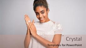  Presentation with proud american - Presentation design featuring young-beautiful-african-american-girl background and a coral colored foreground