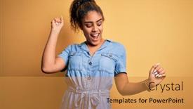  Presentation with yellow music - Presentation theme with young-beautiful-african-american-girl background and a gold colored foreground