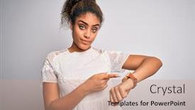  Presentation with upset - Audience pleasing presentation design consisting of young-beautiful-african-american-girl backdrop and a coral colored foreground