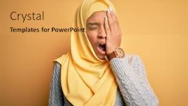  Presentation with african american girl power business - Presentation design consisting of young-beautiful-african-american-girl background and a yellow colored foreground