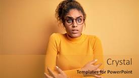  Presentation with sad girl - Slides with young-beautiful-african-american-girl background and a gold colored foreground