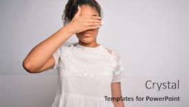  Presentation with sad girl - PPT theme having young-beautiful-african-american-girl background and a lemonade colored foreground