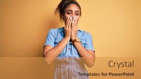  Presentation with scandal - Presentation theme with young-beautiful-african-american-girl background and a gold colored foreground