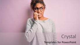  Presentation with pink nails - Colorful presentation design enhanced with young-beautiful-african-american-girl backdrop and a soft green colored foreground