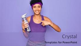  Presentation with water bottle - Beautiful slide deck featuring young-beautiful-african-american-sporty backdrop and a light blue colored foreground