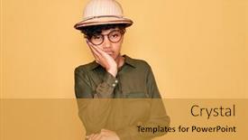  Presentation with tourist - Cool new presentation design with young-beautiful-african-american-tourist backdrop and a gold colored foreground