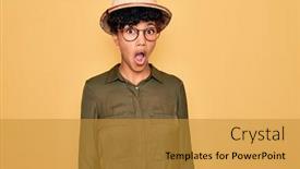  Presentation with explorer - Beautiful PPT layouts featuring young-beautiful-african-american-tourist backdrop and a gold colored foreground