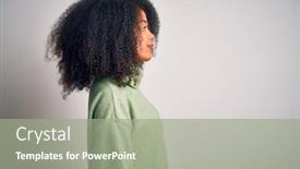  Presentation with beautiful-green - PPT layouts featuring young-beautiful-african-american-woman background and a mint green colored foreground
