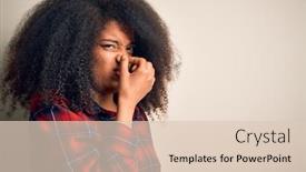  Presentation with bad breath - PPT layouts having young-beautiful-african-american-woman background and a lemonade colored foreground