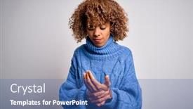  Presentation with inflammation - Colorful slides enhanced with young-beautiful-african-american-woman backdrop and a ocean colored foreground