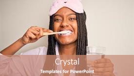  Presentation with sleep health - Presentation design having young-beautiful-african-american-woman background and a coral colored foreground