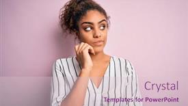  Presentation with african american woman question - Presentation design with young-beautiful-african-american-woman background and a lemonade colored foreground