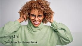  Presentation with ears - Amazing presentation having young-beautiful-african-american-woman backdrop and a mint green colored foreground