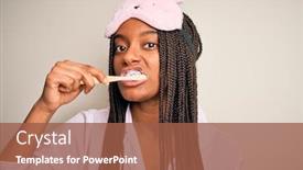  Presentation with sleep health - Colorful PPT layouts enhanced with young-beautiful-african-american-woman backdrop and a red colored foreground