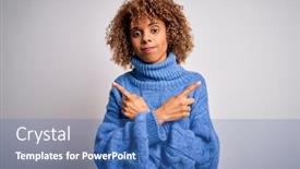  Presentation with direction - Theme featuring young-beautiful-african-american-woman background and a ocean colored foreground