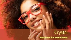  Presentation with beautiful young girl red - Slide deck enhanced with young-beautiful-african-american-woman background and a tawny brown colored foreground