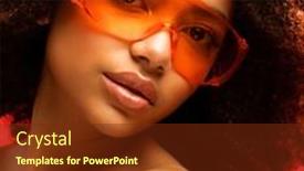  Presentation with glamour - Presentation design with young-beautiful-african-american-woman background and a tawny brown colored foreground