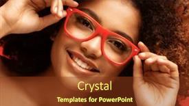  Presentation with beautiful young girl red - PPT theme consisting of young-beautiful-african-american-woman background and a tawny brown colored foreground