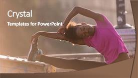  Presentation with african america - Cool new presentation theme with young beautiful african american woman backdrop and a coral colored foreground