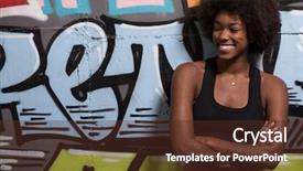  Presentation with african american women - Presentation design featuring young beautiful african american background and a tawny brown colored foreground