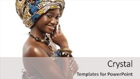  Presentation with african tribe - Presentation design featuring young beautiful african fashion model background and a light gray colored foreground