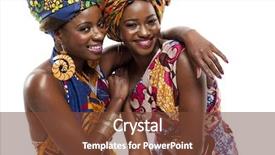  Presentation with fashion - PPT theme enhanced with young beautiful african fashion models background and a tawny brown colored foreground