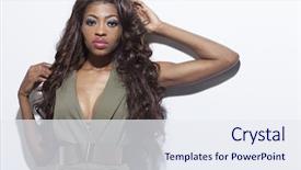  Presentation with african american teenager girl - Audience pleasing theme consisting of young beautiful african girl posing backdrop and a sky blue colored foreground