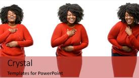  Presentation with plus size fashion model - Slide deck consisting of young beautiful african plus size background and a red colored foreground