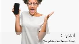  Presentation with afro - Beautiful slides featuring young beautiful afro american showing backdrop and a  colored foreground