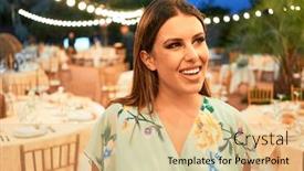  Presentation with elegant wedding - Slide deck with young-beautiful-and-elegant-woman background and a coral colored foreground