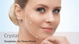  Presentation with surgery - Presentation design with young-beautiful-and-healthy-woman background and a coral colored foreground