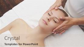  Presentation with beautiful skin - PPT layouts enhanced with young-beautiful-and-healthy-woman background and a soft green colored foreground