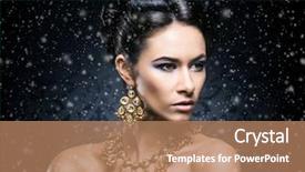  Presentation with rich - Amazing slide deck having young beautiful and rich woman in jewels of platinum and stones over winter christmas background backdrop and a coral colored foreground