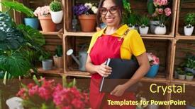  Presentation with binder - Slide set consisting of young-beautiful-arab-woman-florist background and a tawny brown colored foreground