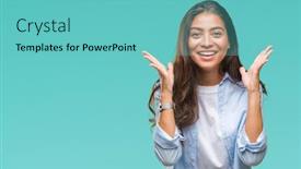  Presentation with arab - Colorful PPT layouts enhanced with indian girl - young beautiful arab woman backdrop and a seafoam green colored foreground