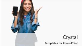  Presentation with arab - Slide deck having young beautiful arab woman showing background and a  colored foreground