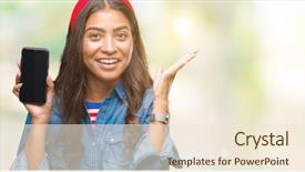  Presentation with arab - Amazing presentation theme having young beautiful arab woman showing backdrop and a  colored foreground